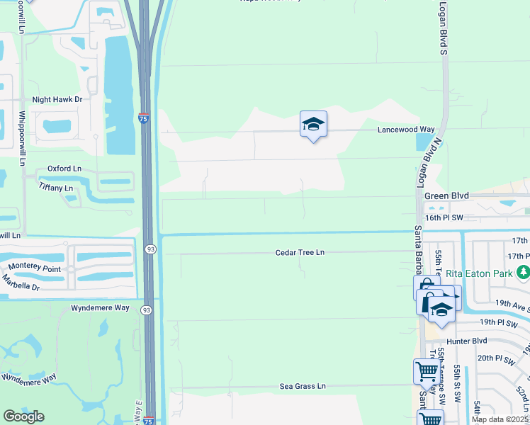 map of restaurants, bars, coffee shops, grocery stores, and more near 4720 Whistlers Green Circle in Naples