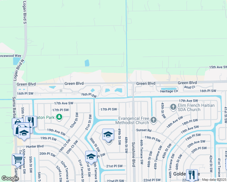 map of restaurants, bars, coffee shops, grocery stores, and more near 4720 Whistlers Green Circle in Naples