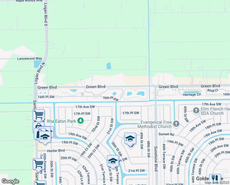 map of restaurants, bars, coffee shops, grocery stores, and more near 5162 Hemingway Circle in Naples