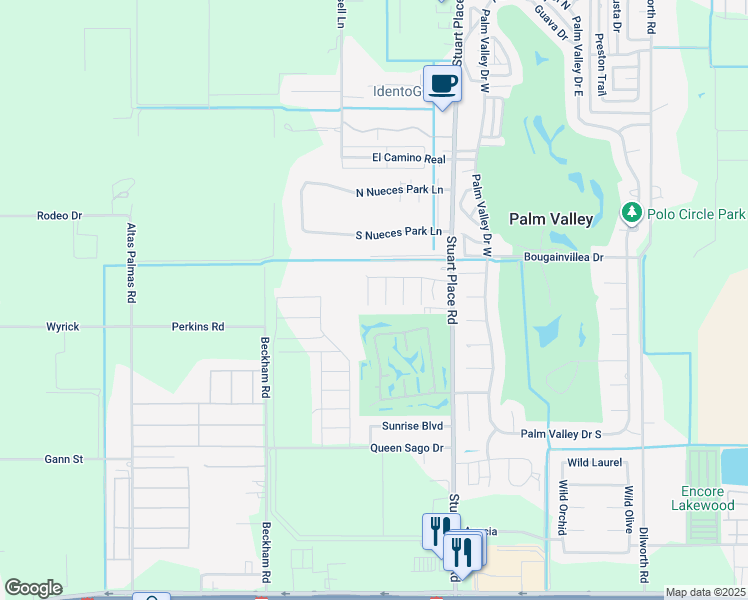 map of restaurants, bars, coffee shops, grocery stores, and more near 617 Pinehurst Drive in Harlingen