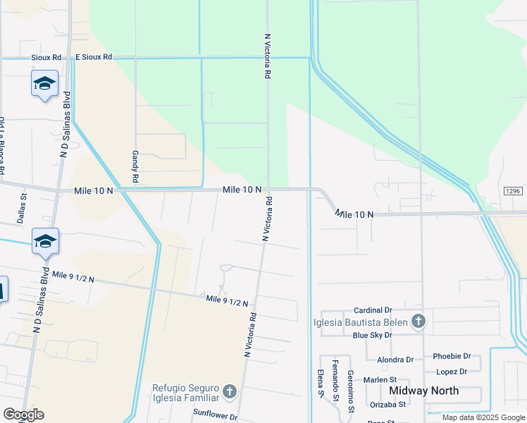 map of restaurants, bars, coffee shops, grocery stores, and more near 4503 North Victoria Road in Donna