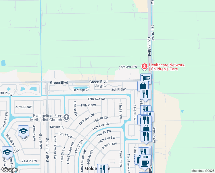 map of restaurants, bars, coffee shops, grocery stores, and more near 4259 Atoll Court in Naples