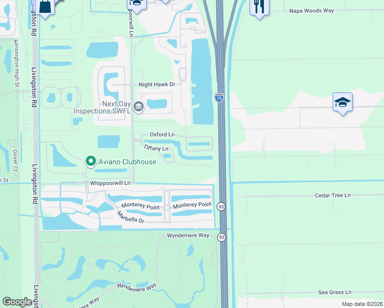 map of restaurants, bars, coffee shops, grocery stores, and more near 972 Hampton Circle in Naples