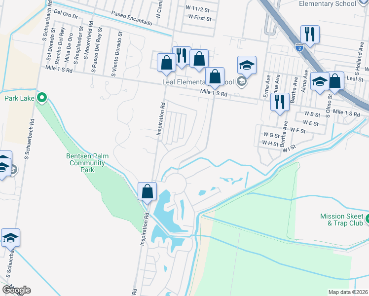 map of restaurants, bars, coffee shops, grocery stores, and more near 1108 Lake View Drive in Mission