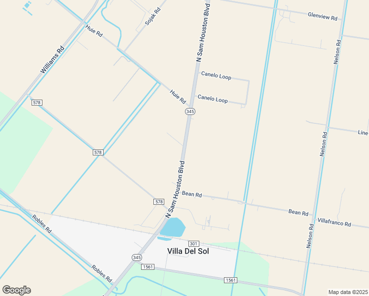 map of restaurants, bars, coffee shops, grocery stores, and more near North Sam Houston Boulevard in San Benito
