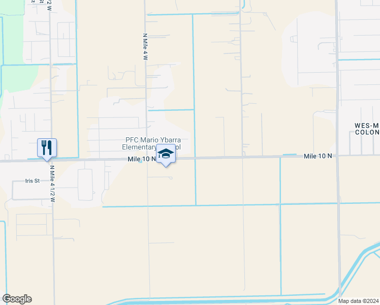 map of restaurants, bars, coffee shops, grocery stores, and more near 2101 Mile 10 North in Weslaco
