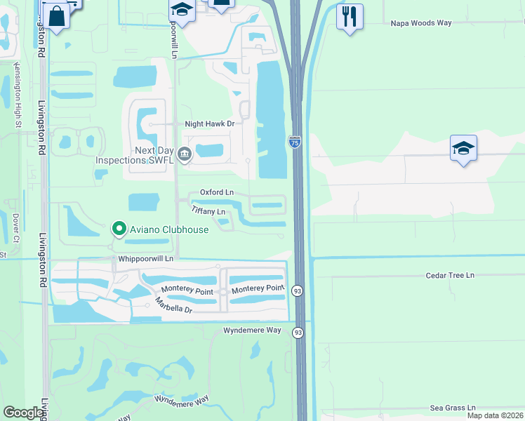 map of restaurants, bars, coffee shops, grocery stores, and more near 972 Hampton Circle in Naples