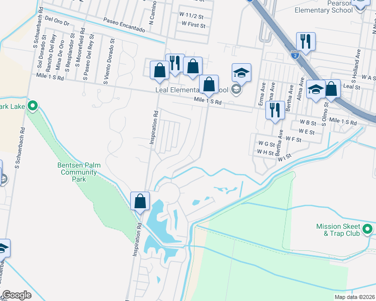 map of restaurants, bars, coffee shops, grocery stores, and more near 1001 Lake View Drive in Mission