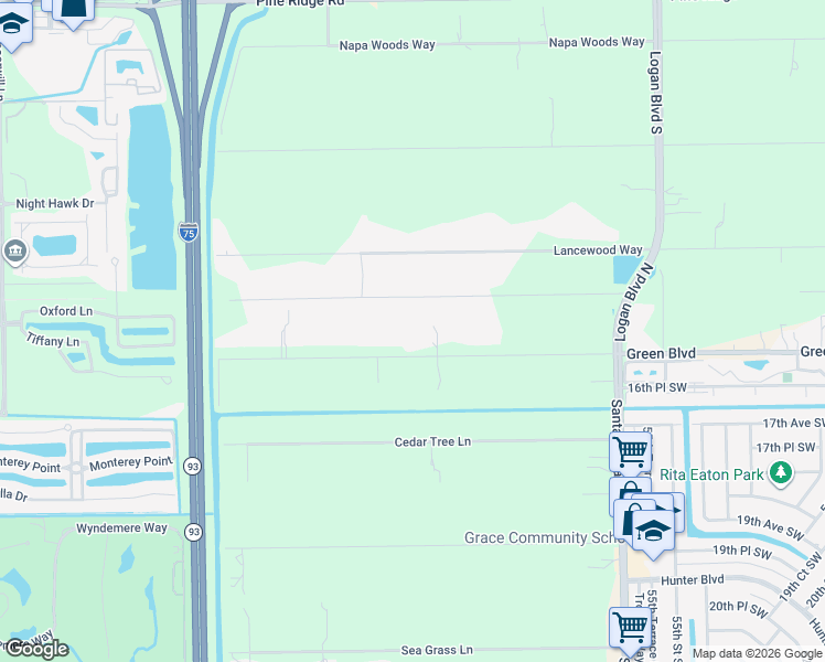 map of restaurants, bars, coffee shops, grocery stores, and more near 5983 Green Boulevard in Naples