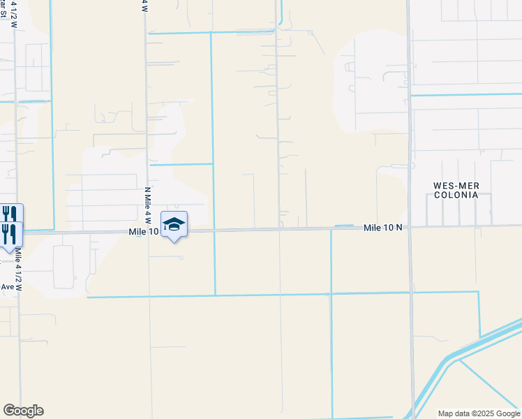 map of restaurants, bars, coffee shops, grocery stores, and more near 4201 North Mile 3 1/2 West in Weslaco