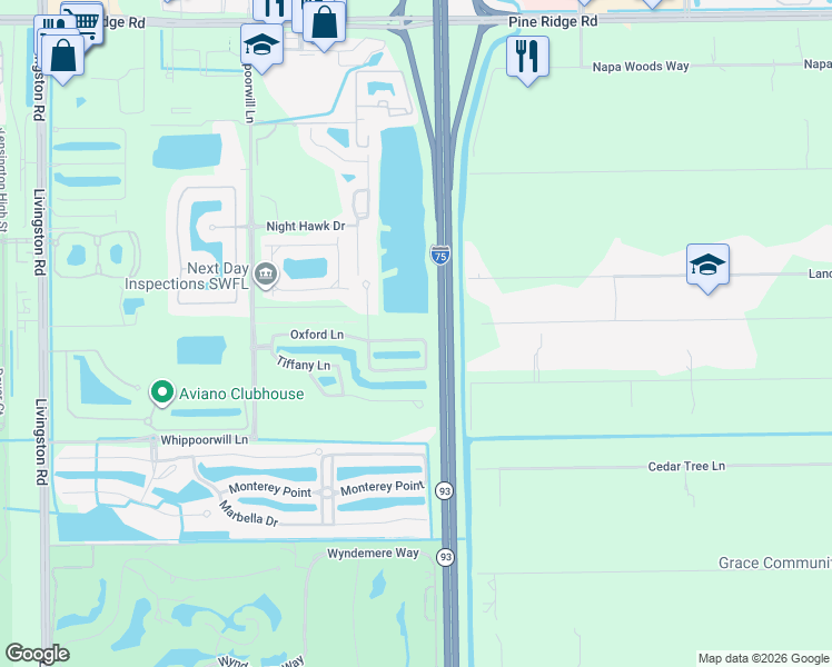 map of restaurants, bars, coffee shops, grocery stores, and more near 884 Hampton Circle in Naples