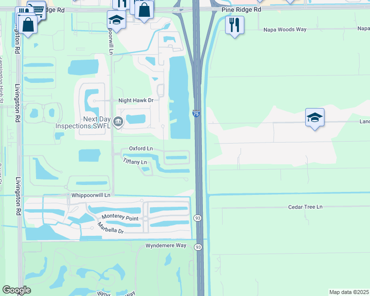 map of restaurants, bars, coffee shops, grocery stores, and more near 884 Hampton Circle in Naples