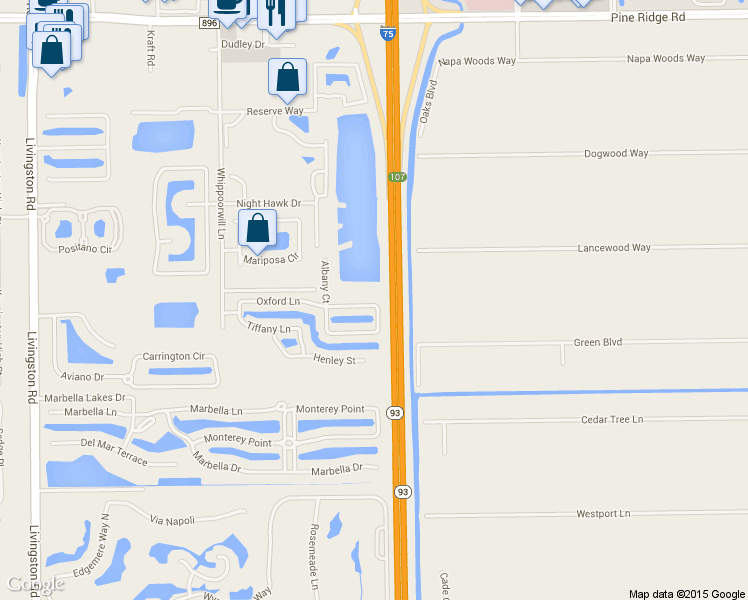 map of restaurants, bars, coffee shops, grocery stores, and more near 876 Hampton Circle in Naples