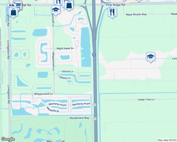 map of restaurants, bars, coffee shops, grocery stores, and more near 884 Hampton Circle in Naples