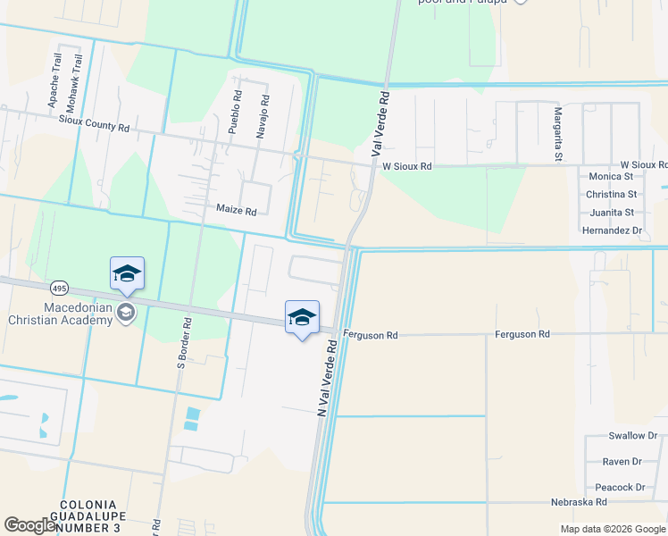 map of restaurants, bars, coffee shops, grocery stores, and more near 1023 South Sunset Drive in Donna