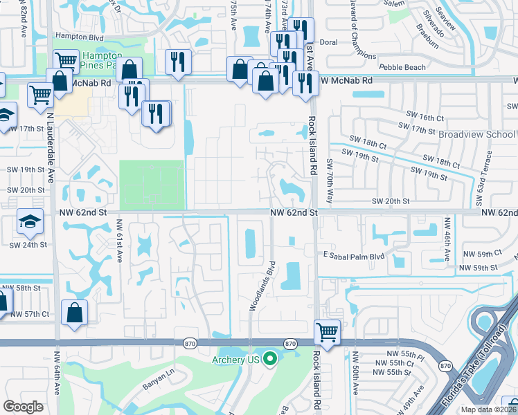 map of restaurants, bars, coffee shops, grocery stores, and more near 2016 Winners Circle in North Lauderdale