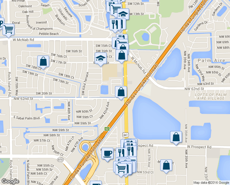 map of restaurants, bars, coffee shops, grocery stores, and more near 6041 Southwest 19th Place in North Lauderdale