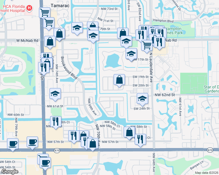 map of restaurants, bars, coffee shops, grocery stores, and more near 2003 Southwest 86th Avenue in North Lauderdale