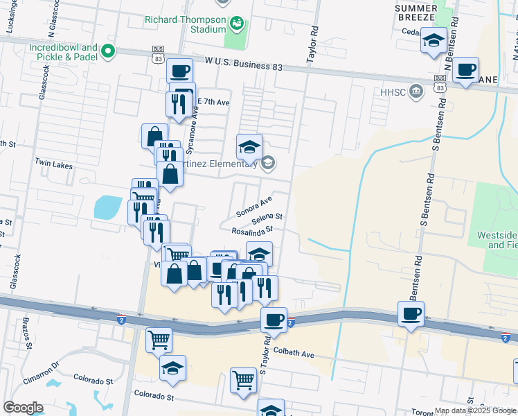 map of restaurants, bars, coffee shops, grocery stores, and more near 2700 Sonora Avenue in Mission