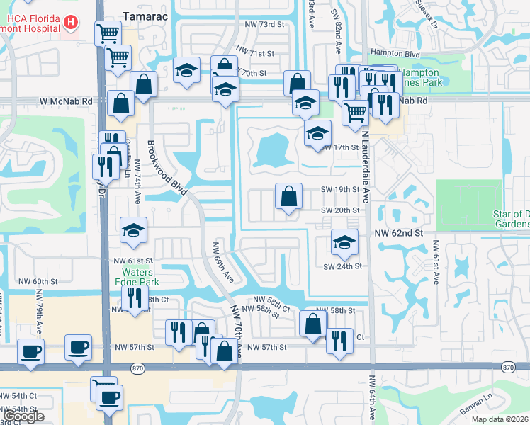 map of restaurants, bars, coffee shops, grocery stores, and more near 2003 Southwest 86th Avenue in North Lauderdale