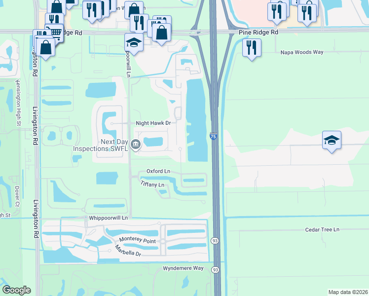 map of restaurants, bars, coffee shops, grocery stores, and more near 1010 Albany Court in Naples