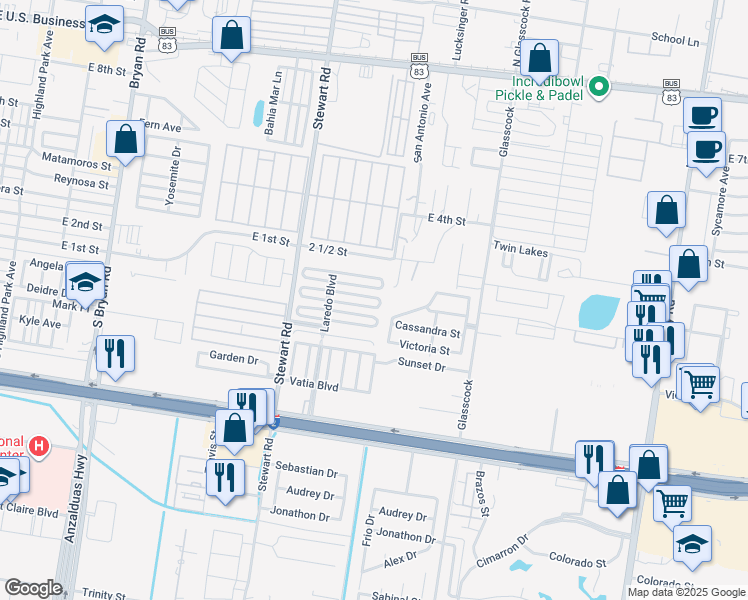 map of restaurants, bars, coffee shops, grocery stores, and more near 113 Davina Street in Mission