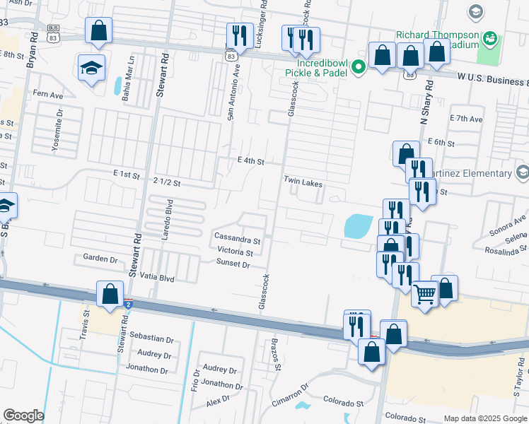 map of restaurants, bars, coffee shops, grocery stores, and more near 203 Union Street in Mission