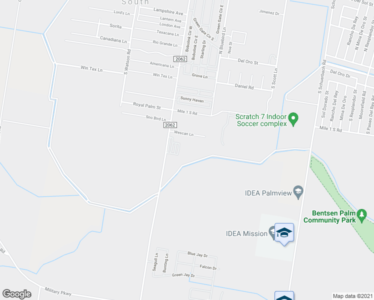 map of restaurants, bars, coffee shops, grocery stores, and more near 719 South Bentsen Palm Drive in Mission