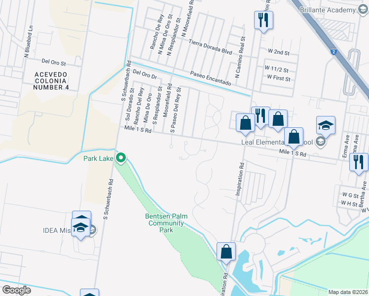 map of restaurants, bars, coffee shops, grocery stores, and more near 613 South Paseo Del Rey Road in Mission