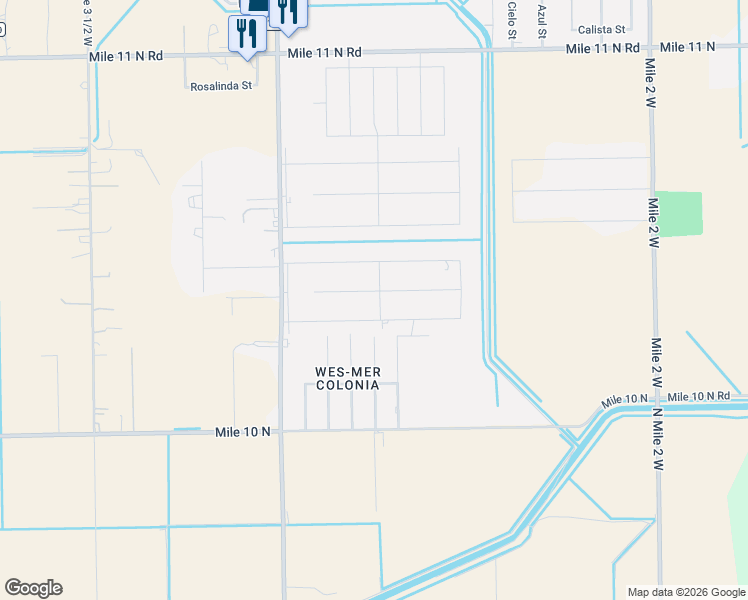 map of restaurants, bars, coffee shops, grocery stores, and more near 3605 Cowboy Drive in Weslaco