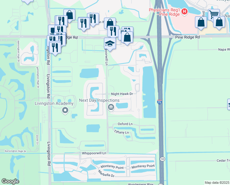 map of restaurants, bars, coffee shops, grocery stores, and more near 4 Carpazi Court in Naples
