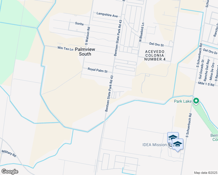 map of restaurants, bars, coffee shops, grocery stores, and more near 11 South Bentsen Palm Drive in Palmview