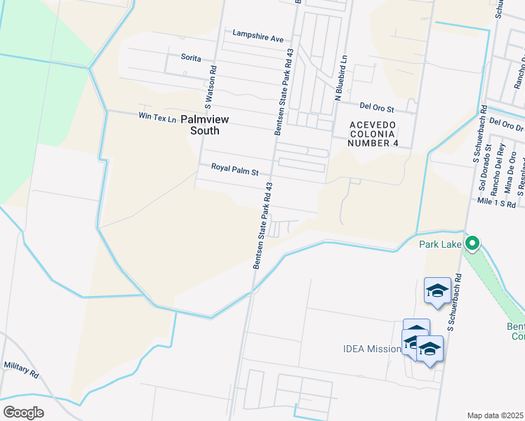 map of restaurants, bars, coffee shops, grocery stores, and more near 11 South Bentsen Palm Drive in Palmview