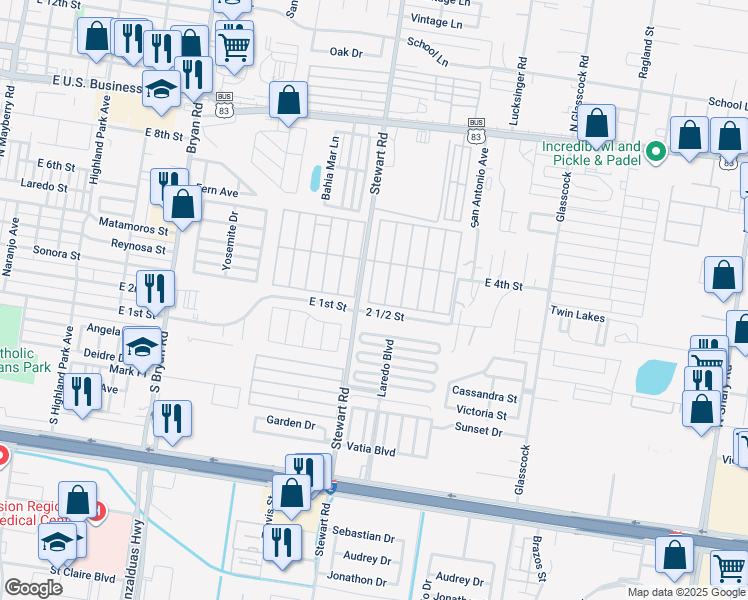 map of restaurants, bars, coffee shops, grocery stores, and more near 400 Gemini Street in Mission