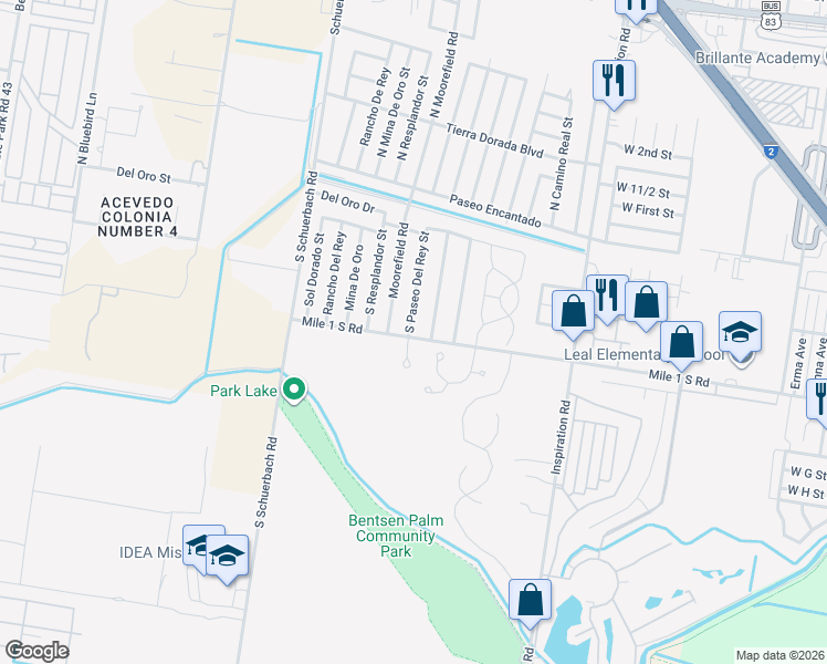 map of restaurants, bars, coffee shops, grocery stores, and more near 613 South Paseo Del Rey Road in Mission