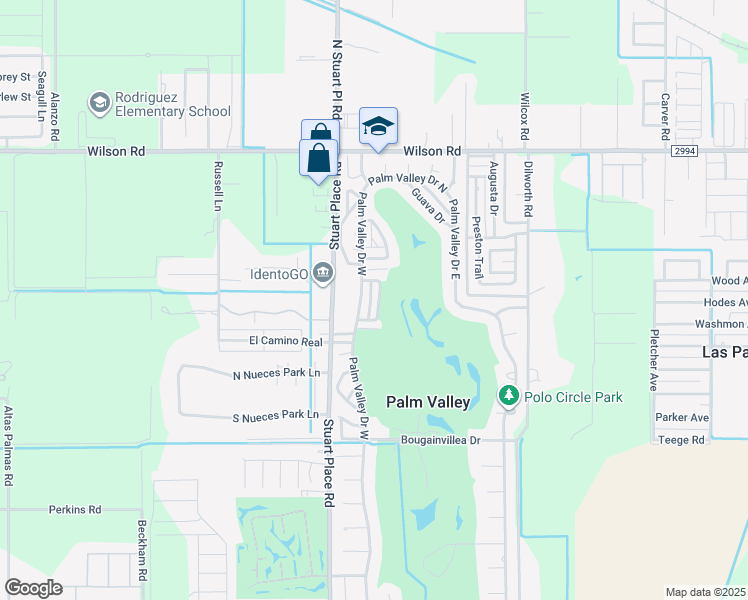map of restaurants, bars, coffee shops, grocery stores, and more near 22 Los Amigos Drive in Palm Valley