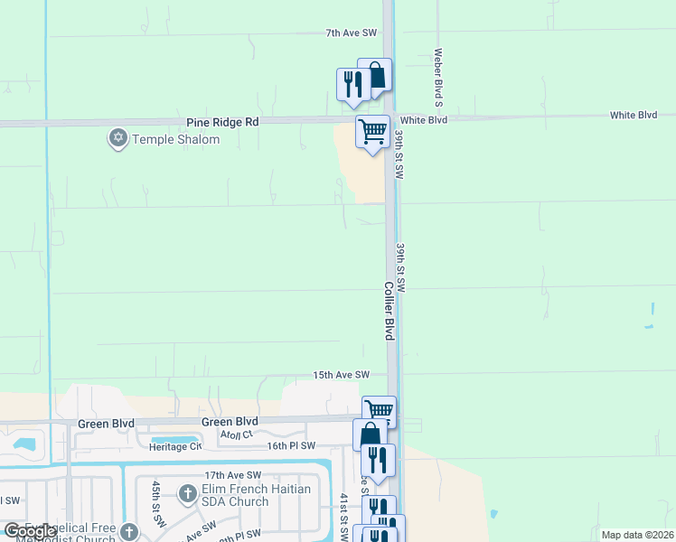 map of restaurants, bars, coffee shops, grocery stores, and more near 4125 13th Avenue Southwest in Naples