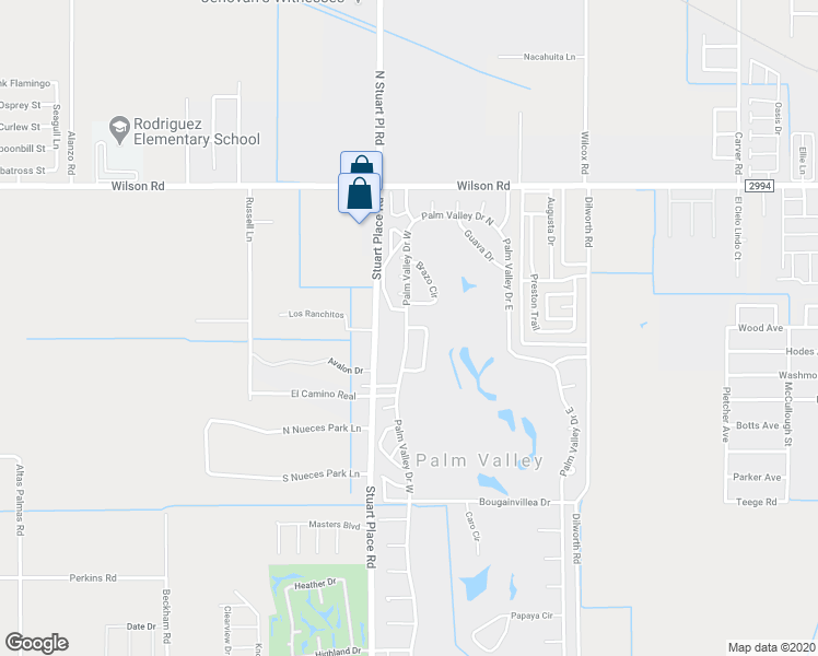 map of restaurants, bars, coffee shops, grocery stores, and more near 11 Los Amigos Drive in Harlingen