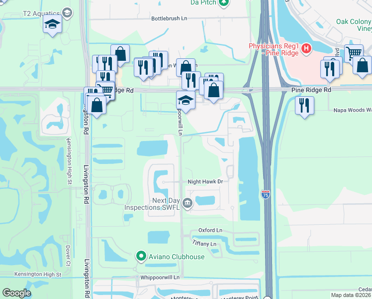 map of restaurants, bars, coffee shops, grocery stores, and more near Reserve Court in Naples