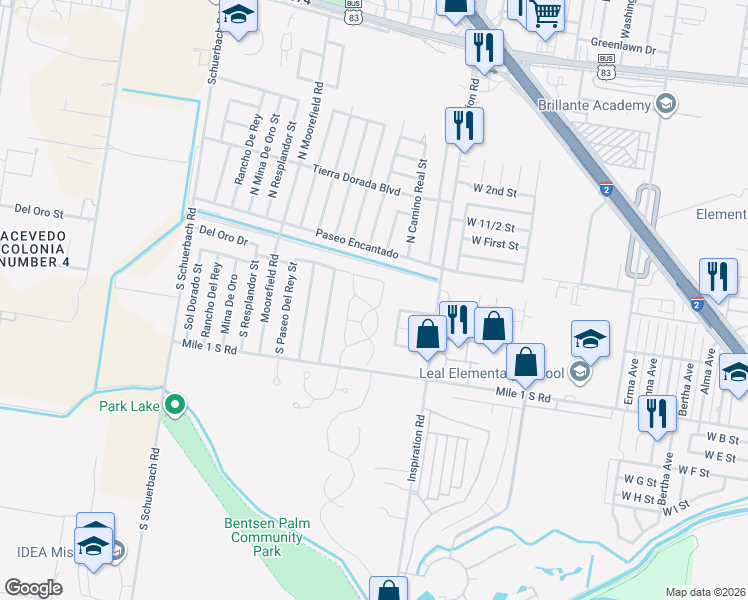 map of restaurants, bars, coffee shops, grocery stores, and more near 2321 Paseo Encantado in Mission