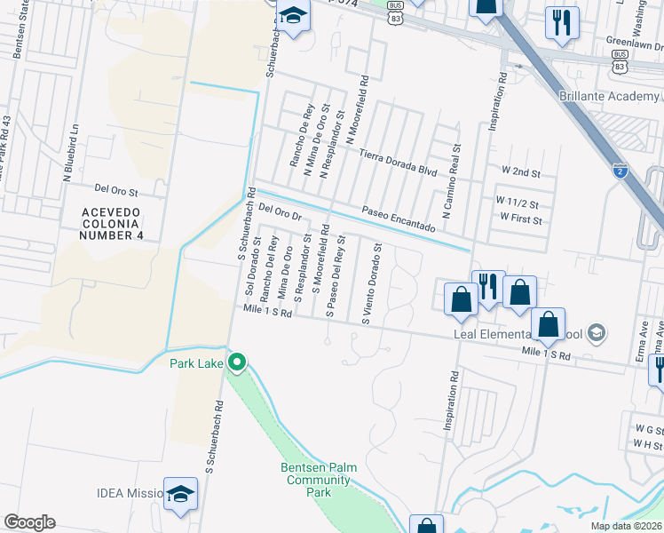 map of restaurants, bars, coffee shops, grocery stores, and more near 403 South Paseo Del Rey Road in Mission