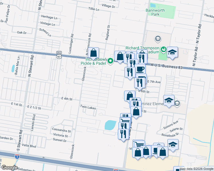map of restaurants, bars, coffee shops, grocery stores, and more near 2117 Loker Street in Mission
