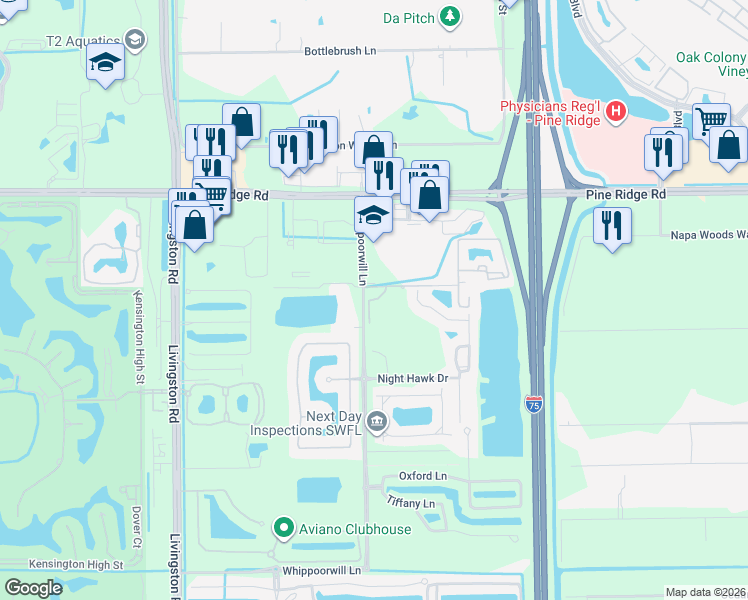 map of restaurants, bars, coffee shops, grocery stores, and more near Reserve Court in Naples