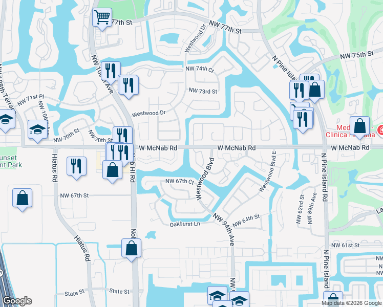 map of restaurants, bars, coffee shops, grocery stores, and more near in Tamarac