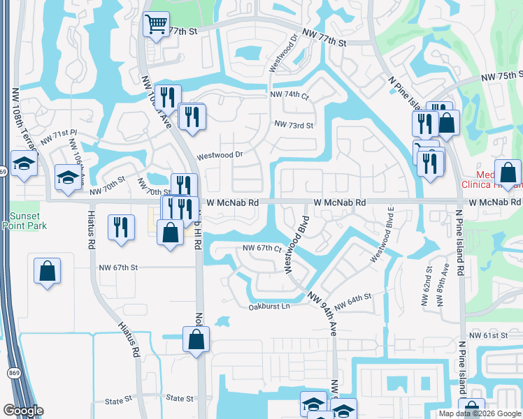 map of restaurants, bars, coffee shops, grocery stores, and more near in Tamarac