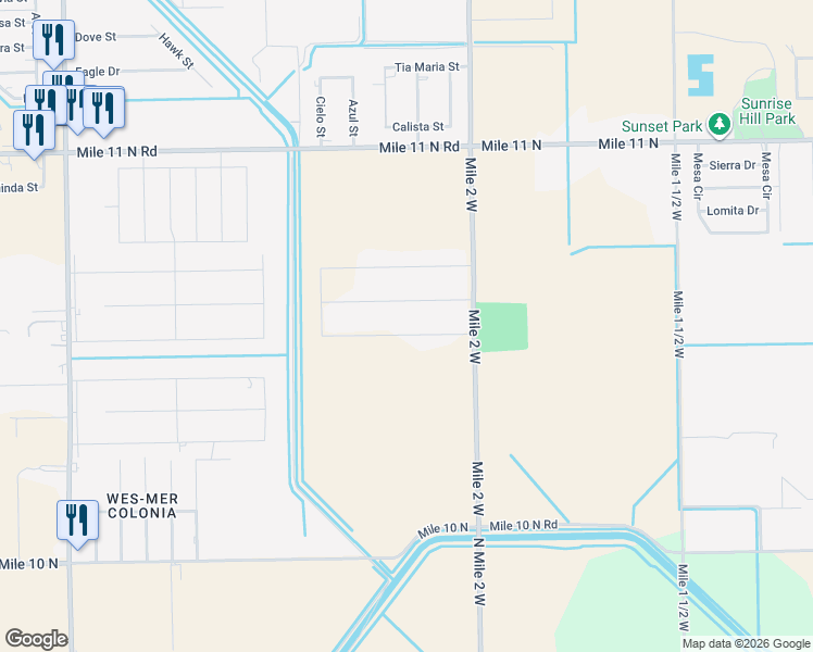 map of restaurants, bars, coffee shops, grocery stores, and more near 4611 Adare Street in Mercedes