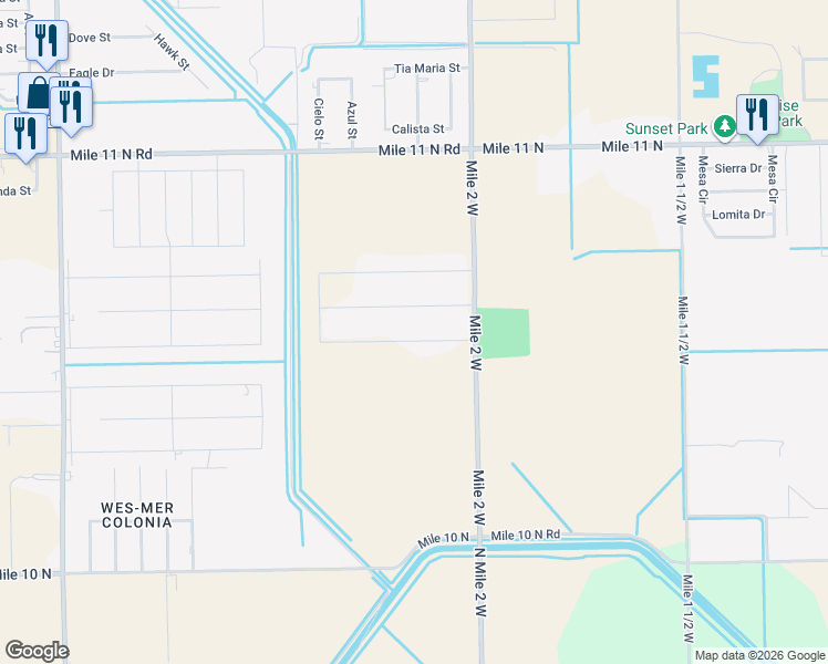 map of restaurants, bars, coffee shops, grocery stores, and more near 4611 Adare Street in Mercedes