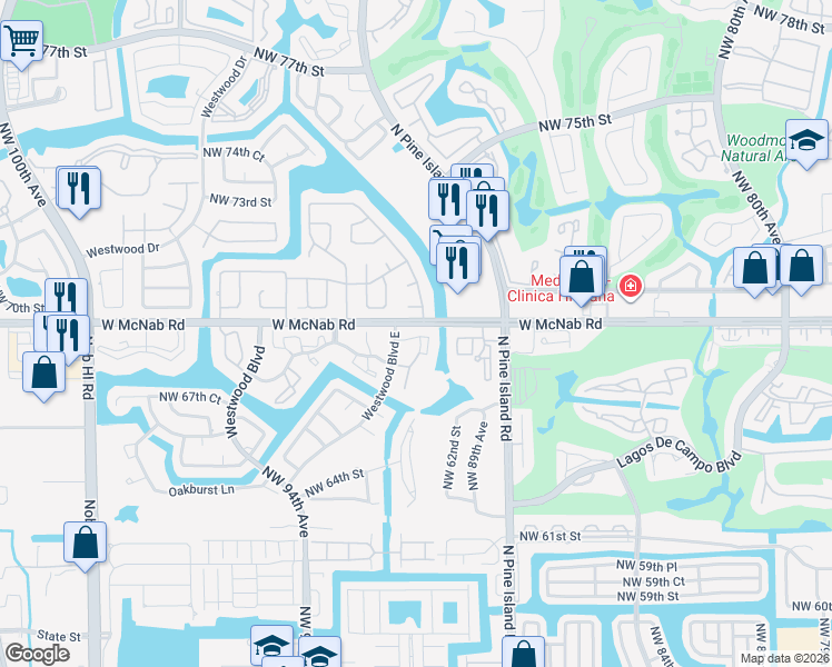 map of restaurants, bars, coffee shops, grocery stores, and more near 9081 Lime Bay Boulevard in Tamarac