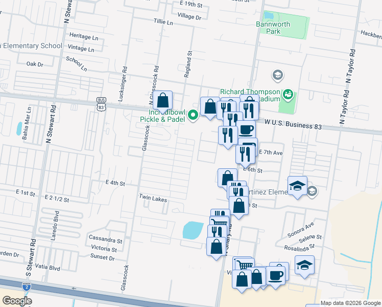 map of restaurants, bars, coffee shops, grocery stores, and more near 2117 Loker Street in Mission