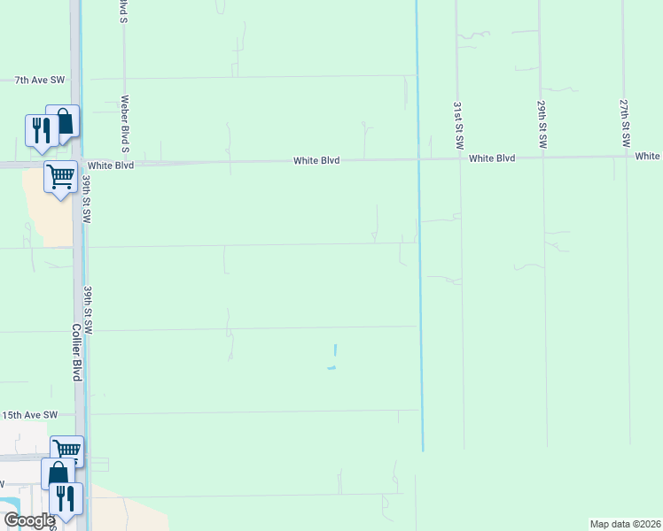 map of restaurants, bars, coffee shops, grocery stores, and more near 3424 11th Avenue Southwest in Naples